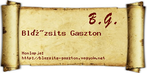 Blázsits Gaszton névjegykártya
